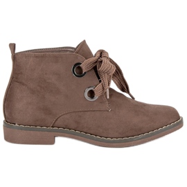 Super Mode Suede Knotted Boots brown
