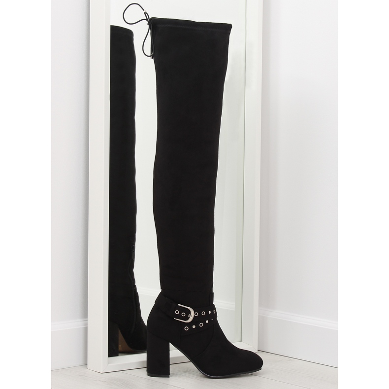Black high-heeled boots S169 black Black high-heeled boots S169 black