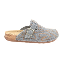 Felt slippers Inblu UA033 golden hearts grey yellow