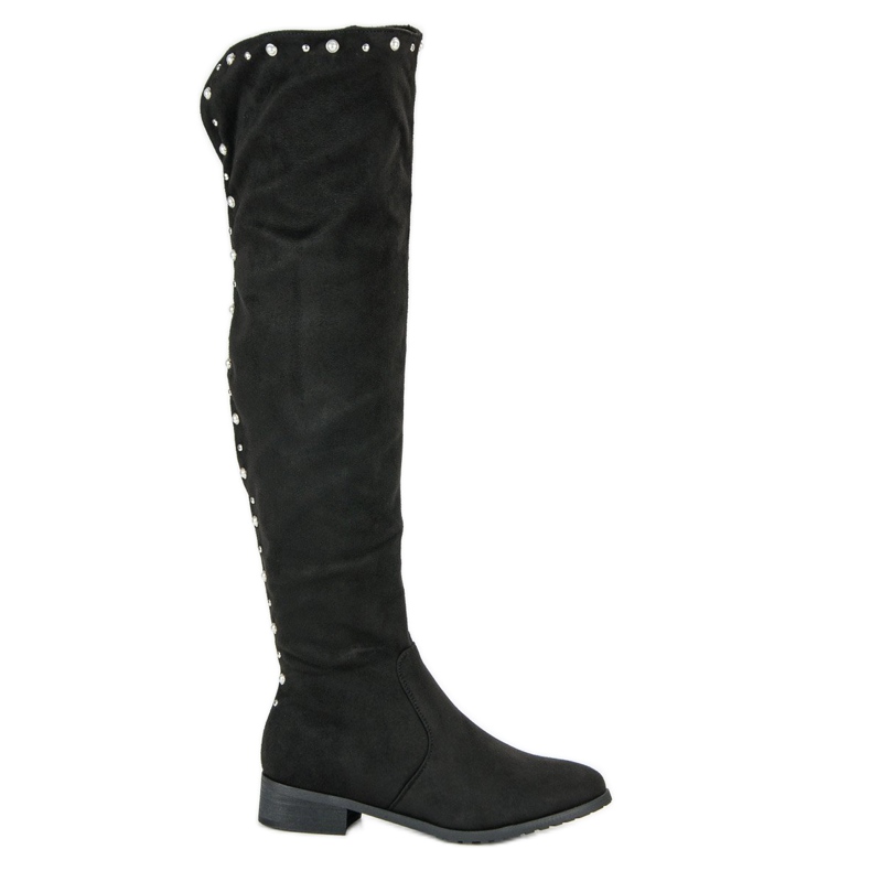 Cm Paris Thigh-high boots with beads black