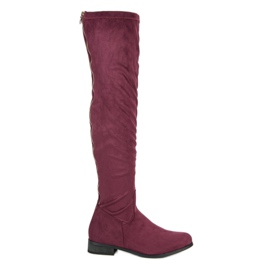 Cm Paris Classic suede thigh boots multicolored red