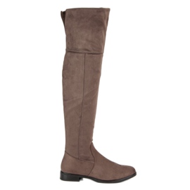 Super Me Over-the-knee boots on a flat heel brown