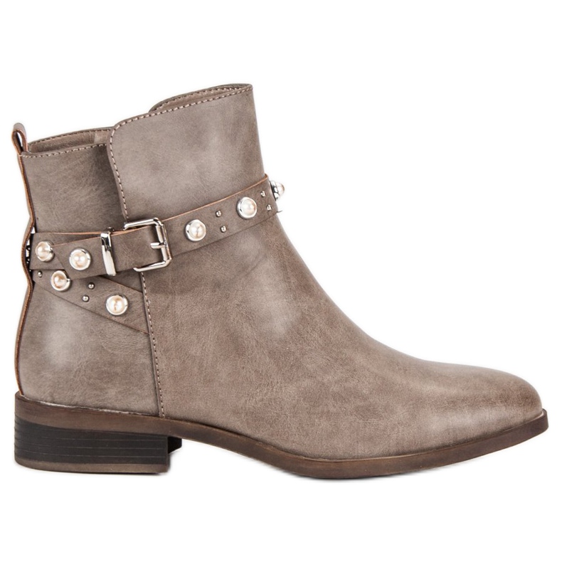 Super Mode Boots With Pearls brown