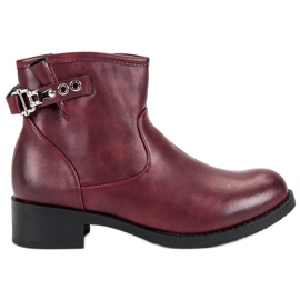 Super Me Casual Burgundy Boots red