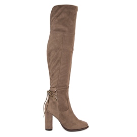 Cm Paris Suede Boots On A Pillar brown