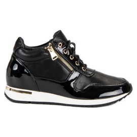 J. Star Lace-up Sneakers With A Zipper black J. Star Lace-up Sneakers With A Zipper black