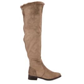 Cm Paris Over-the-knee boots with fur brown
