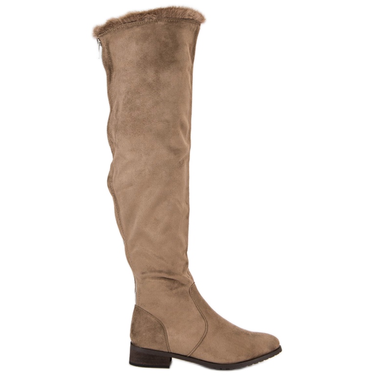 Cm Paris Over-the-knee boots with fur brown