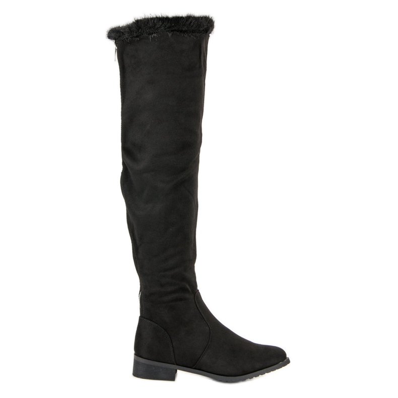 Cm Paris Over-the-knee boots with fur black Cm Paris Over-the-knee boots with fur black
