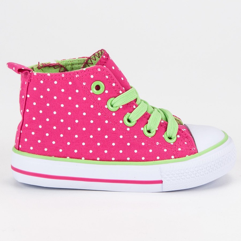 High sneakers in peas pink