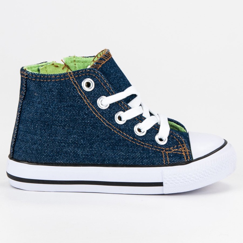 High jeans sneakers blue