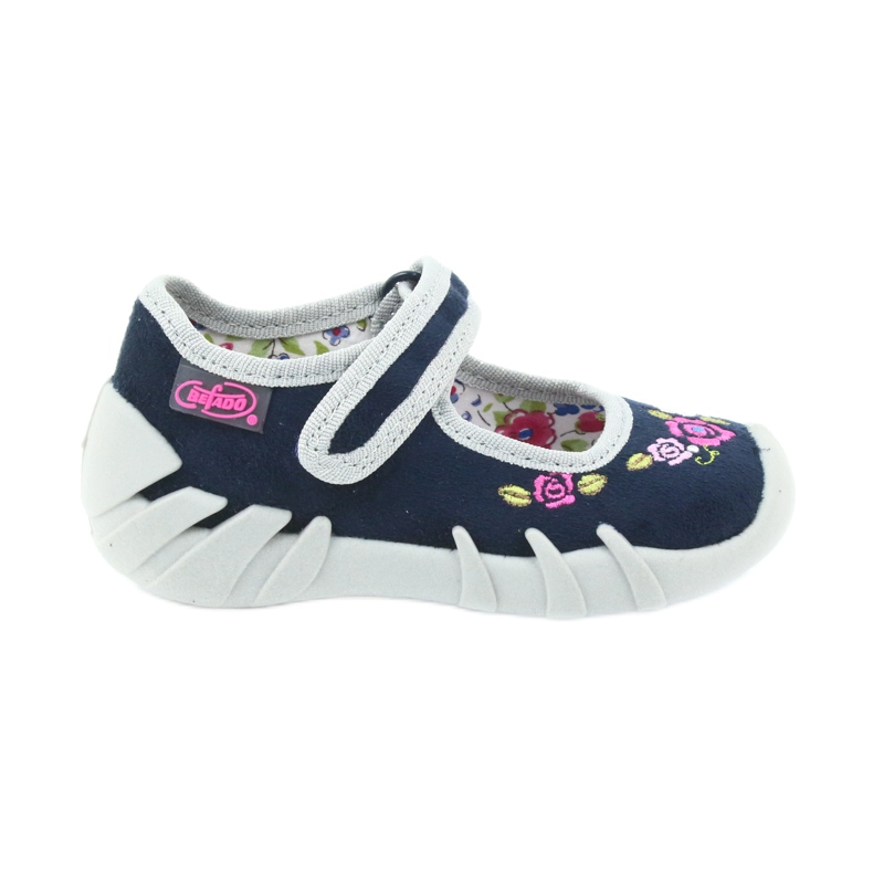 Befado children's shoes ballerinas slippers 109P170 grey navy blue