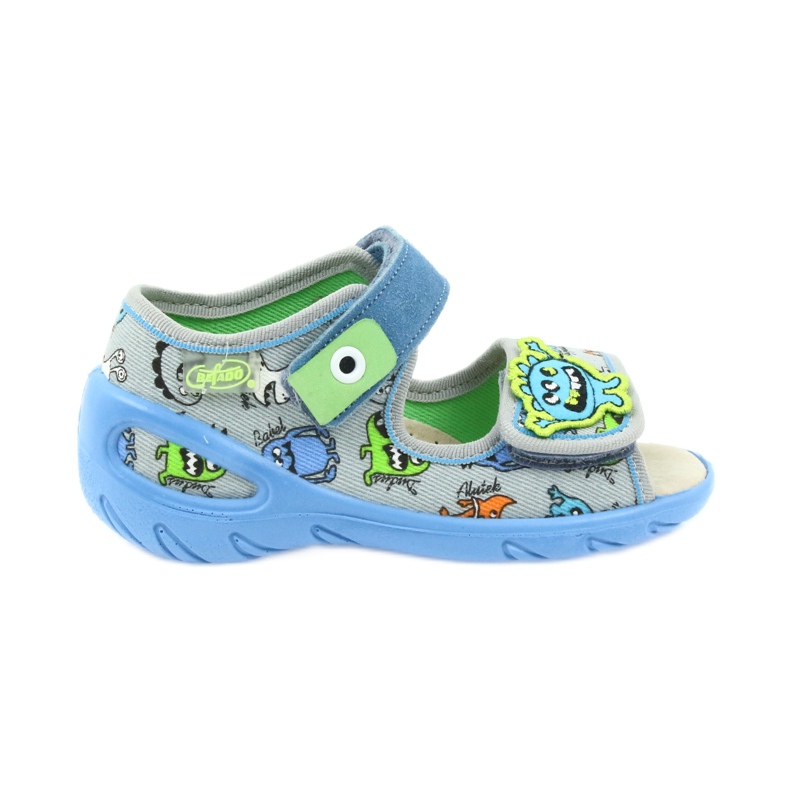 Befado children's shoes pu 433P031 slippers blue grey Befado children's shoes pu 433P031 slippers blue grey