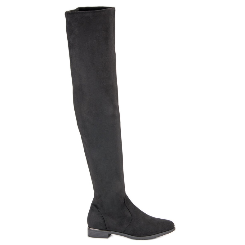 SDS Suede thigh boots black