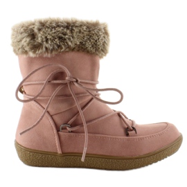 Half boots for children with fur K1647201 Rose pink