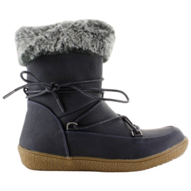 Half boots for children with fur K1647201 Marino navy blue
