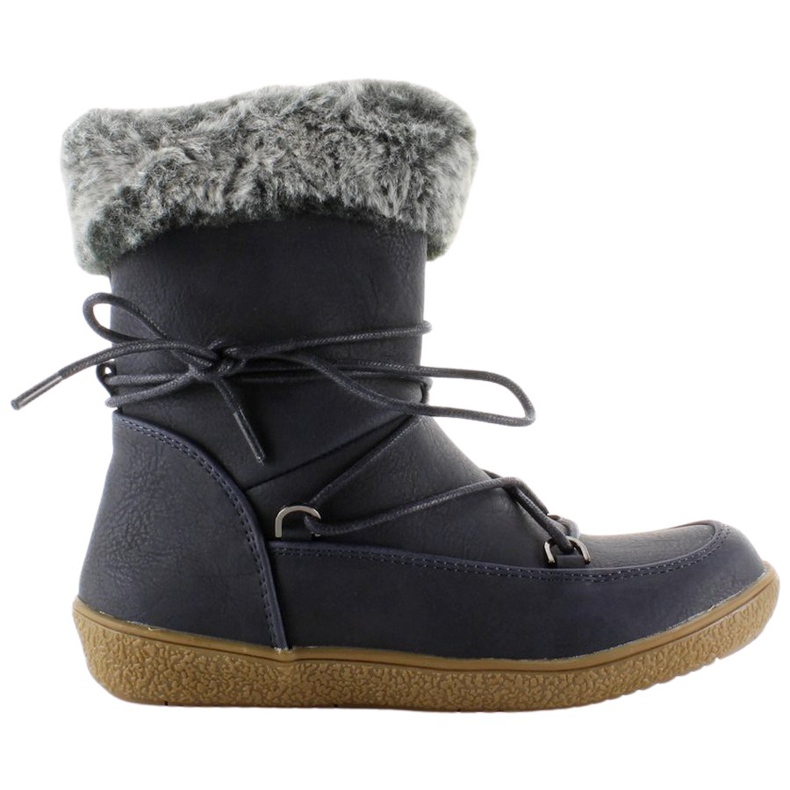 Half boots for children with fur K1647201 Marino navy blue