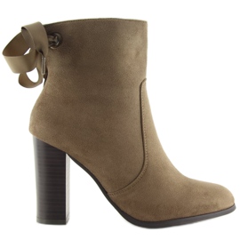 Brown high-heeled boots 1331 Khaki beige Brown high-heeled boots 1331 Khaki beige