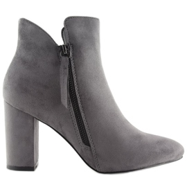 Gray high-heeled boots 6900 Gray grey