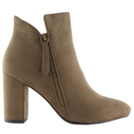 Brown high-heeled boots 6900 Khaki