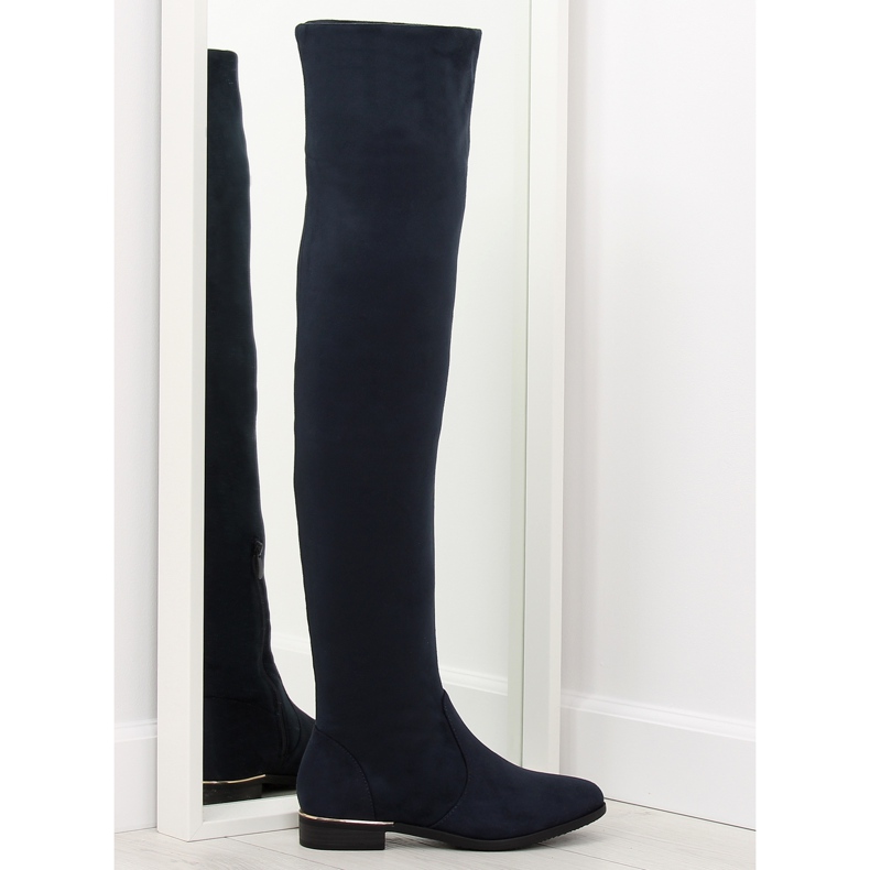 Women's navy blue thigh boots 7570-PG Women's navy blue thigh boots 7570-PG