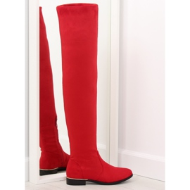 Red women's over-knee boots 7570-PG