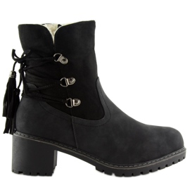 Black Boots insulated with lamb black NC726 Black