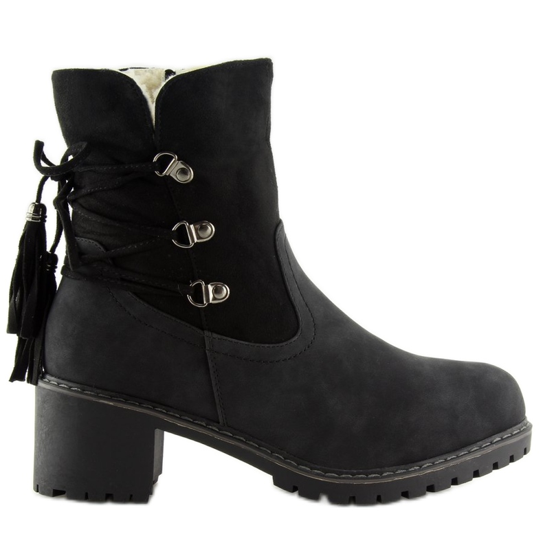 Black Boots insulated with lamb black NC726 Black