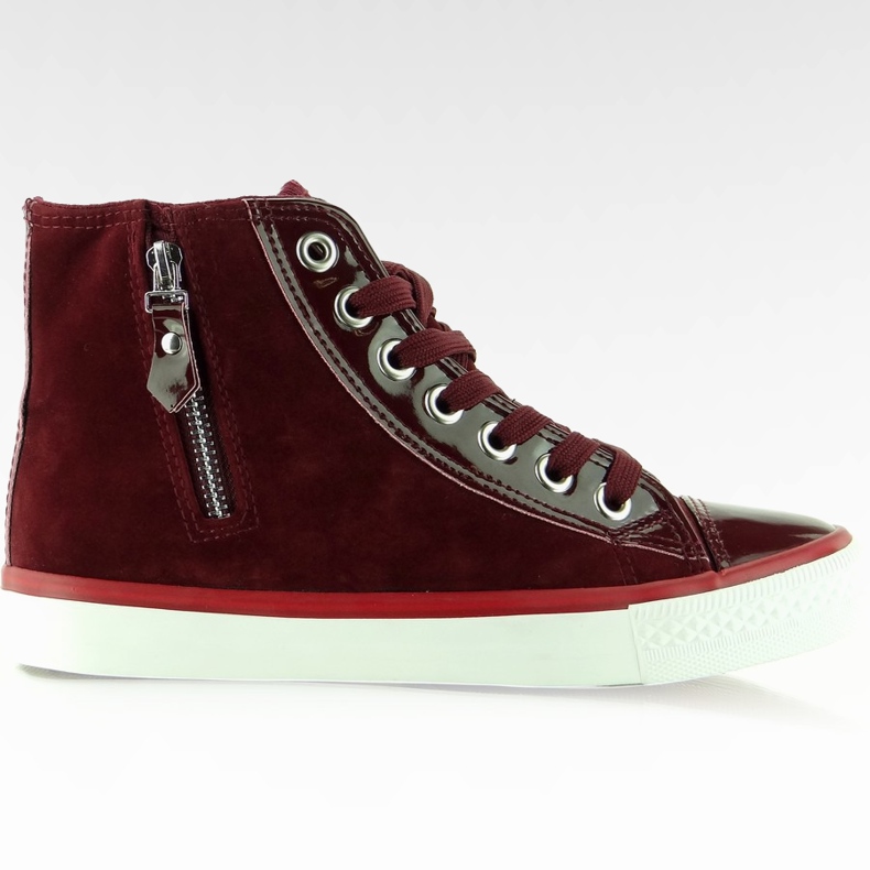 Velvet sneakers for ankle BKA-88 Wine Red II-GAT
