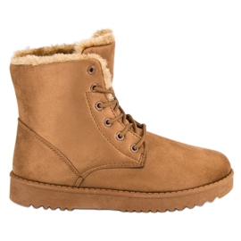 Forever Folie Warm suede boots brown