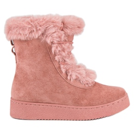 Warm winter boots pink