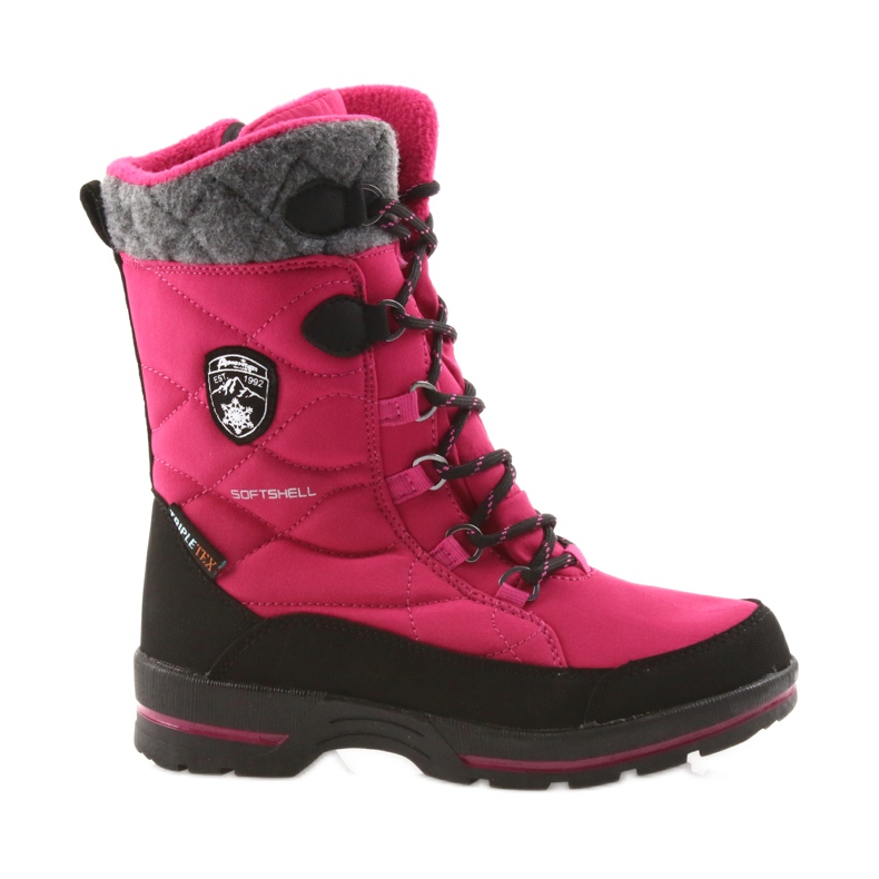 American Club Snow boots with American 801SB pink membrane black grey