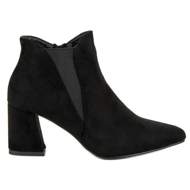 Belle Women Suede ankle boots on the post black