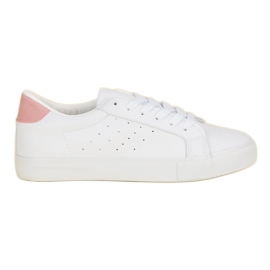White Sport Shoes pink