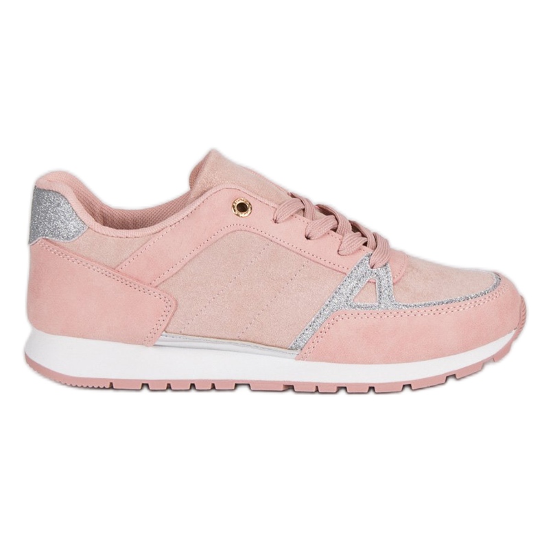 Lace-up Sports Shoes grey pink