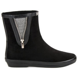 Kylie Suede Galoshes With Decorative Zipper black