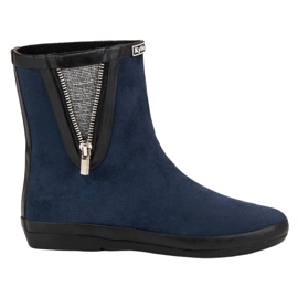 Kylie Suede Galoshes With Decorative Zipper navy blue Kylie Suede Galoshes With Decorative Zipper navy blue