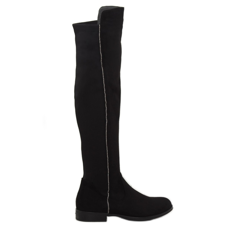 Over-the-knee boots with a flexible upper black 168-188 Black