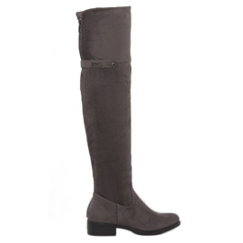 Gray musketeer boots 7531-PG Gray grey