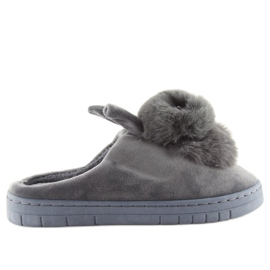 Gray slippers bunnies gray MA01 Gray grey