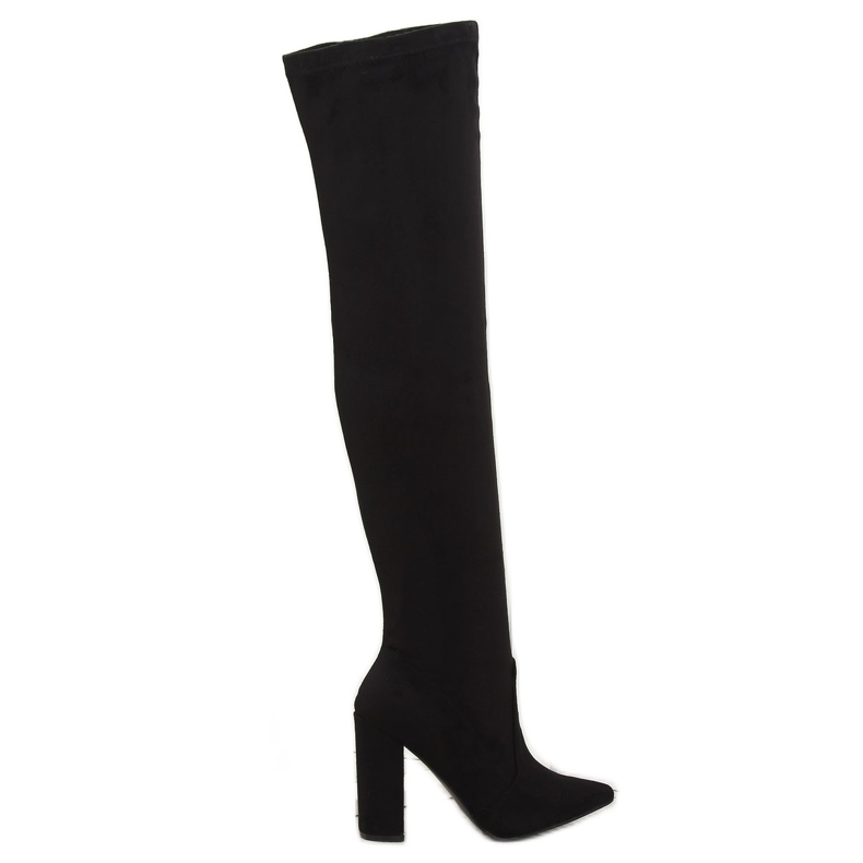 Black SY47 Black high-heeled boots