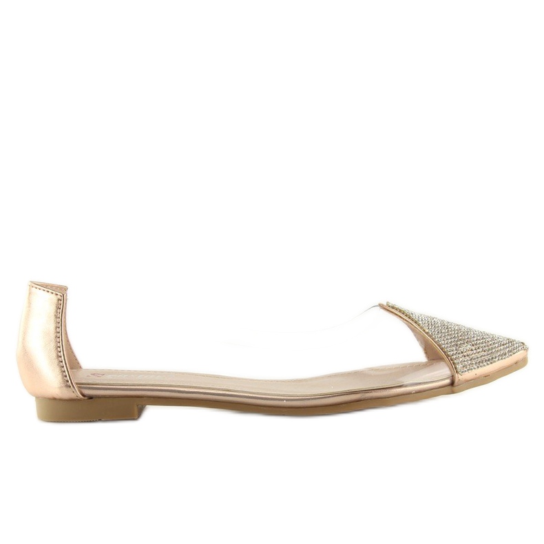 Pink transparent ballerinas LT111P Champagne