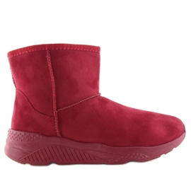 Women's burgundy snow boots D009 Red