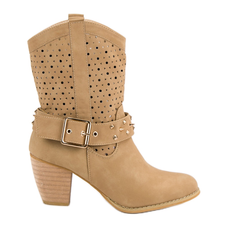 Mazzoni Openwork Booties On The Post brown