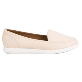 Beige loafers pink