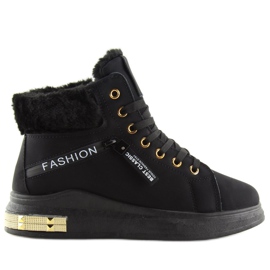 Black insulated sneakers W19-25 Black