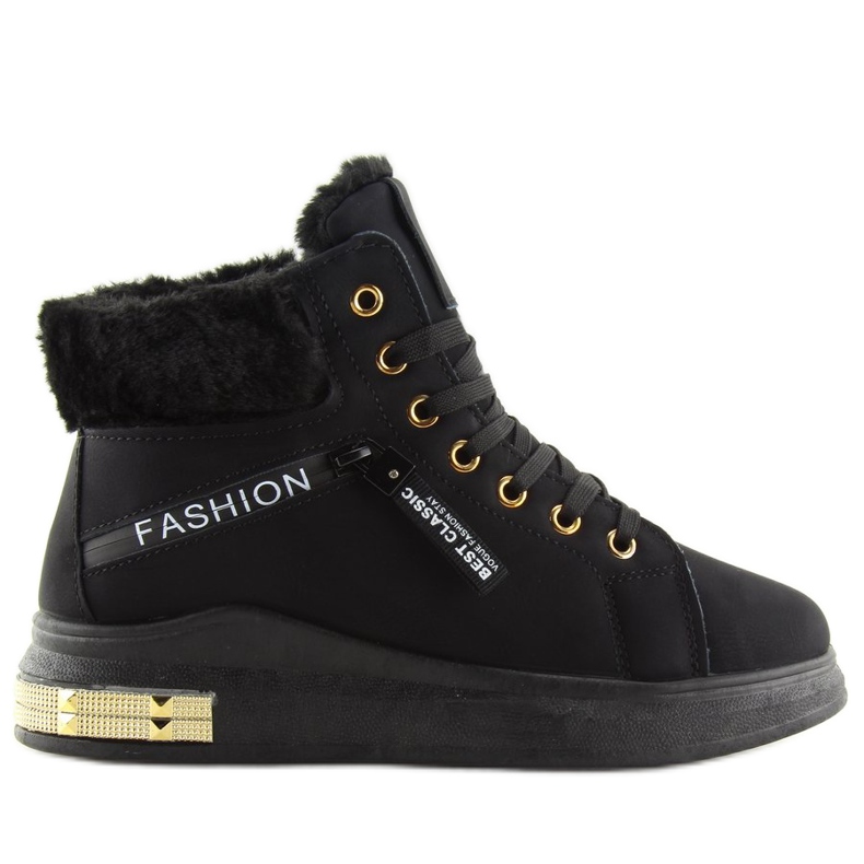 Black insulated sneakers W19-25 Black