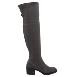 Gray Over-boots high heels BH131-HB Gray grey
