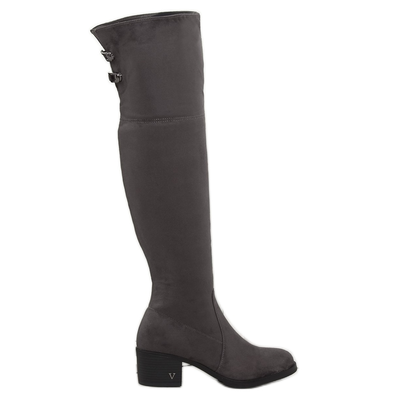 Gray Over-boots high heels BH131-HB Gray grey