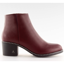 Boots on a stable heel burgundy BH120-KB Wine red Boots on a stable heel burgundy BH120-KB Wine red